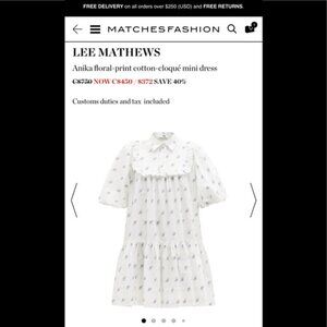 Lee mathews blue floral print dress